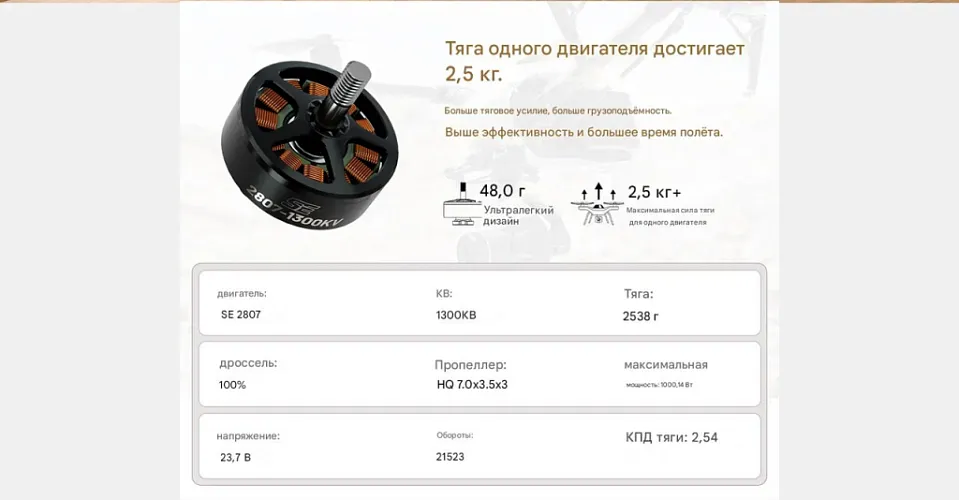 Мотор SE 2807 1300KV (CW)