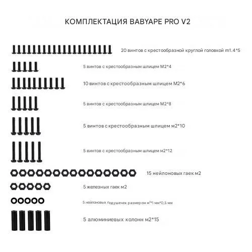 Набор крепежа для DarwinFPV BabyApe Pro V2