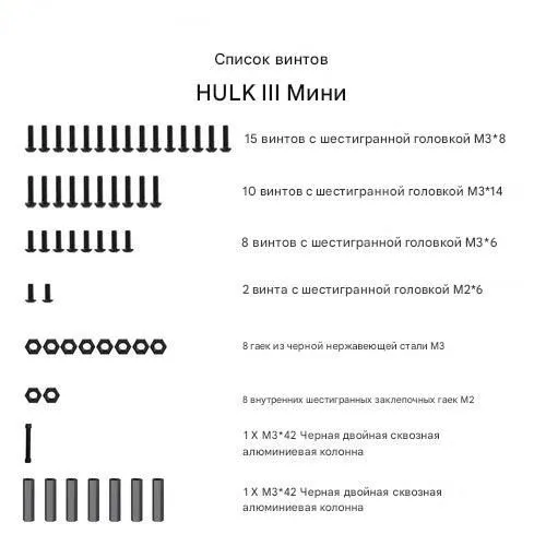 Набор крепежа для DarwinFPV HULK III
