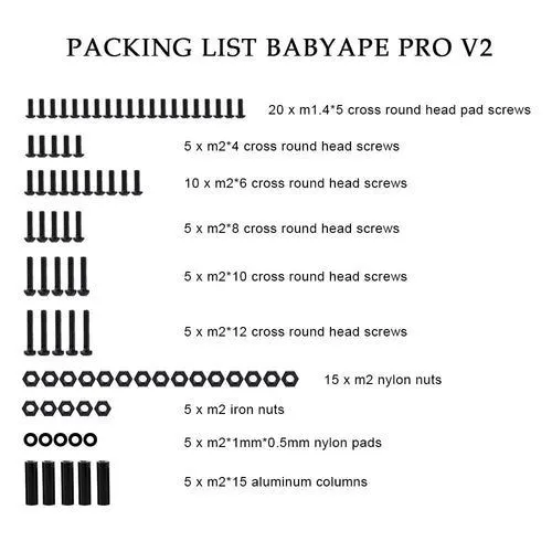 Набор крепежа для DarwinFPV BabyApe Pro V2