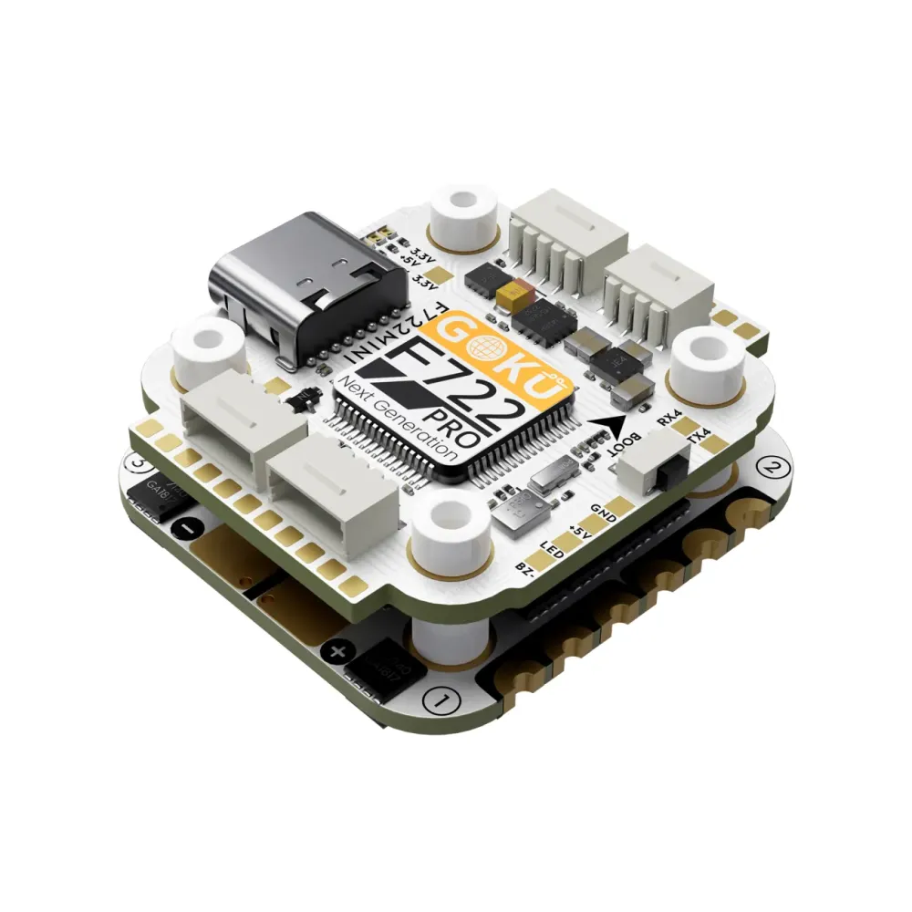Полетный контроллер и ESC стек GOKU F722 Pro Mini V2 40A 20x20 Stack (8-bit)