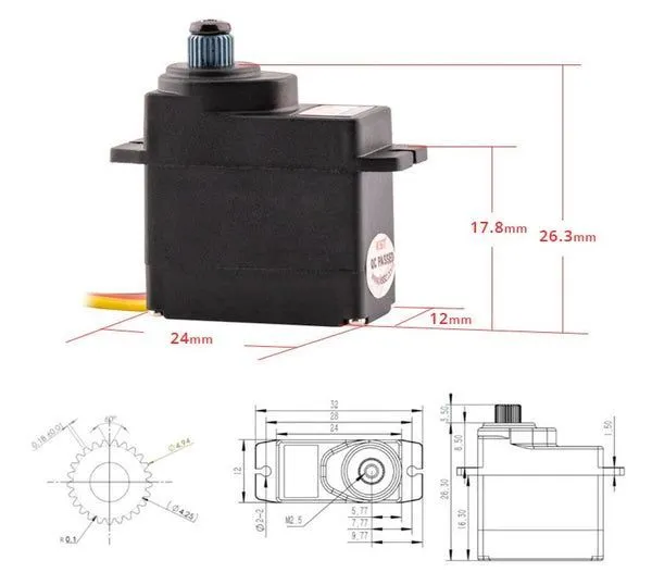 DS113MG V6.0 цифровой микросервопривод