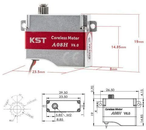 Микросервопривод A08H V6.0 без сердечника
