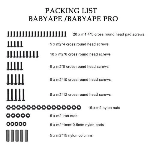 Набор крепежа для DarwinFPV BabyApe / BabyApe Pro