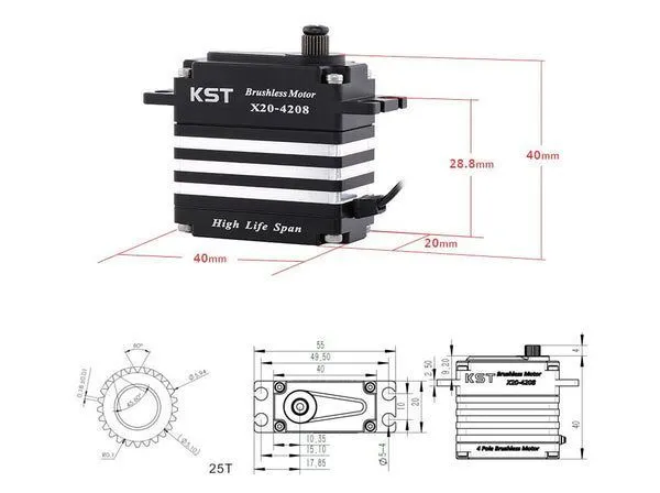 X20-4208 бесконтактный HLS сервопривод с 6 подшипниками