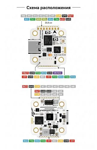 Полетный контроллер и ESC стек GOKU GN405 Nano HD 20A V3