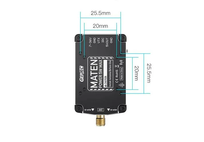 Видеопередатчик GEPRC MATEN 5.8G 5W VTX PRO