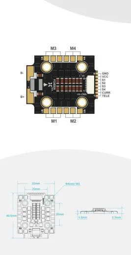 Регулятор оборотов Foxeer Reaper F4 Mini 45A (4-в-1, BLHeli32)
