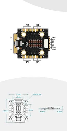 Регулятор оборотов Foxeer Reaper F4 Mini 45A (4-в-1, BLHeli32)