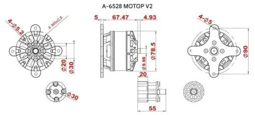 Двигатель Scorpion A-6528-180KV (V2)