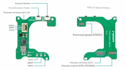 Плата BEC Board для Naked GoPro (HERO8, 5В/2А)