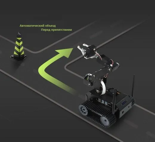 Гусеничный AI-робот JETANK AI Kit B с манипулятором и контроллером Waveshare Jetson Nano
