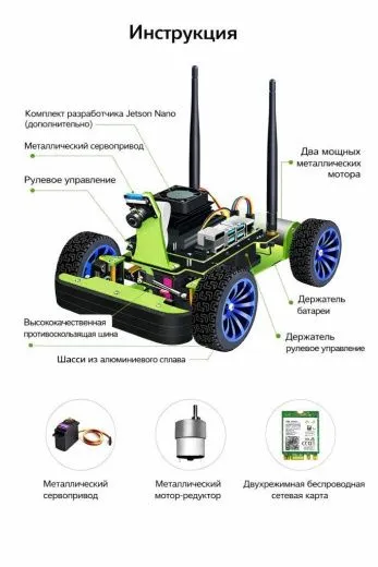 Гоночный AI-робот JetRacer AI Kit B с модулем Waveshare Jetson Nano