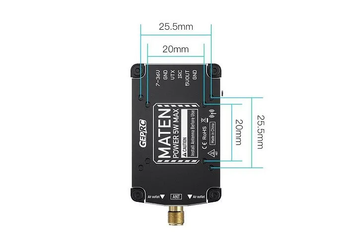 Видеопередатчик GEPRC MATEN 1.2G 5W VTX PRO