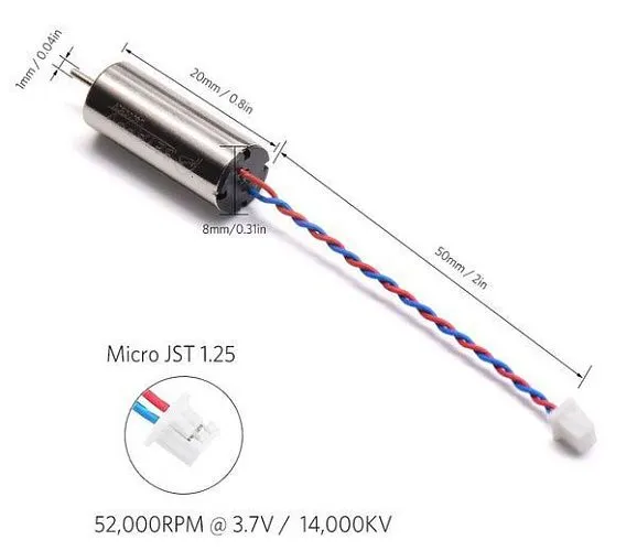 Коллекторные моторы BETAFPV 8×20мм 15000KV (комплект 2CW+2CCW)
