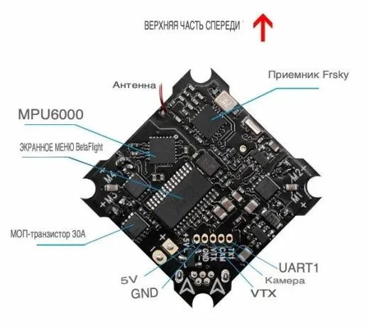 Полетный контроллер BETAFPV F3 Brushed V2 с OSD и приемником