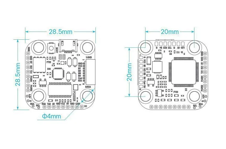 Полетный контроллер Foxeer Mini F722 V3 Pro (BMI270)
