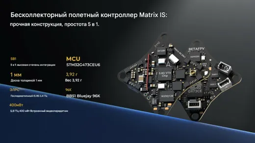 Полетный контроллер BETAFPV Matrix 1S 5IN1 (BMI270)