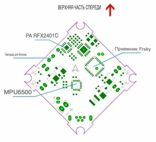 Полетный контроллер BETAFPV F3 EVO Brushed V1.1 с приемником и усилителем мощности