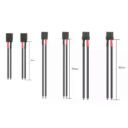 Соединительный провод Flywoo Black XT30U 80mm 18AWG Female (2 шт.) для аккумулятора