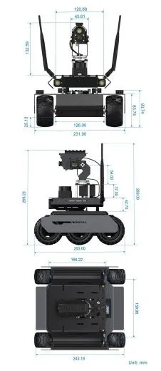 Шестиколёсный робот UGV Rover ROS 2 Kit с ИИ-модулем Jetson Orin Nano 4GB