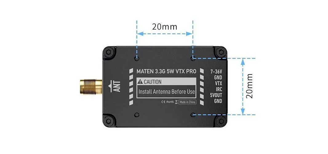 Видеопередатчик GEPRC MATEN 3.3G 5W VTX PRO