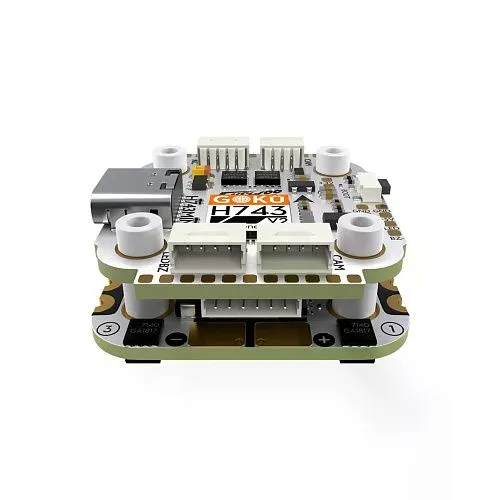 Полетный контроллер и ESC стек GOKU H743 PRO Mini 45A 20x20 Stack (AM32)