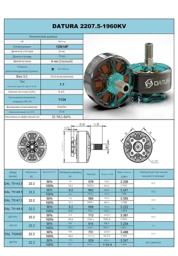 Мотор Foxeer Datura 2207.5-1960KV