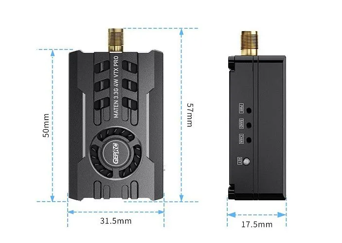 Видеопередатчик GEPRC MATEN 3.3G 4W VTX PRO