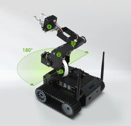 Гусеничный AI-робот JETANK AI Kit B с манипулятором и контроллером Waveshare Jetson Nano