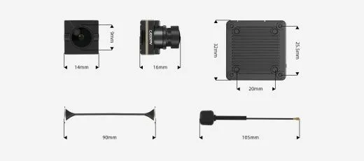 Цифровой HD-комплект Walksnail Avatar HD Nano Kit V3 (32 ГБ, 4:3 сенсор, кабель 14 см)