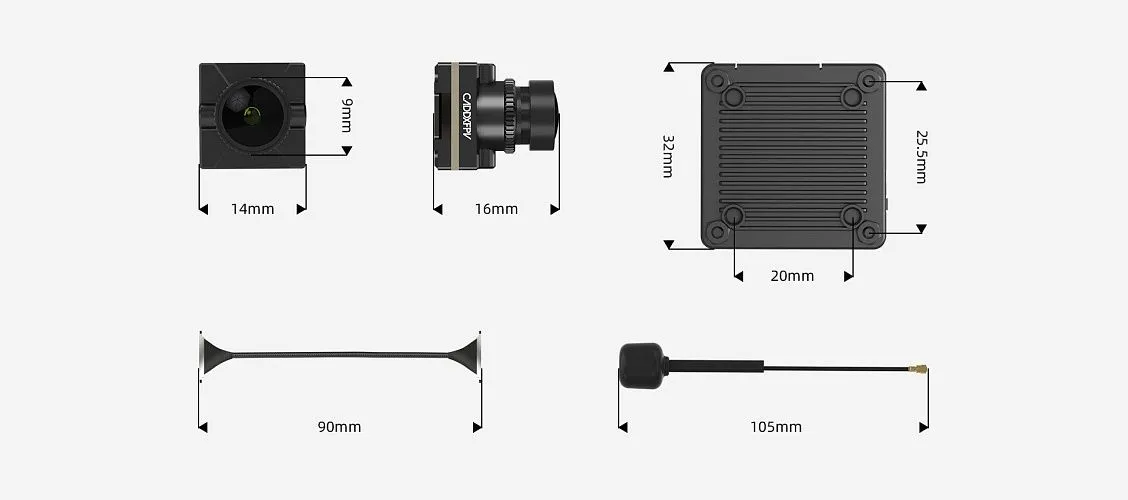 Цифровой HD-комплект Walksnail Avatar HD Nano Kit V3 (32 ГБ, 4:3 сенсор, кабель 14 см)