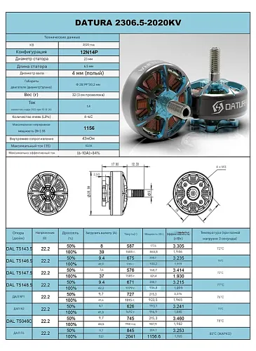 Мотор Foxeer Datura 2306.5-1850KV