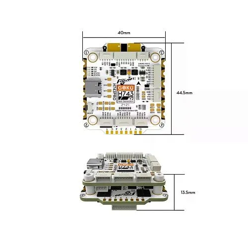 Полетный контроллер и ESC стек GOKU H743 PRO 55A Stack (AM32)