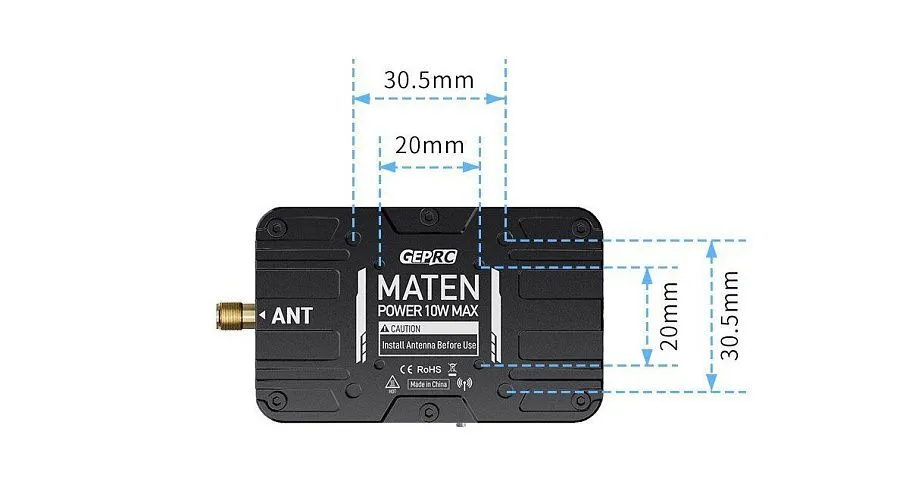 Видеопередатчик GEPRC MATEN 5.8G 10W VTX PRO