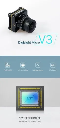 Цифровая FPV-камера Foxeer Digisight 3 Micro, объектив Starlight 170°