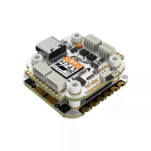 Полетный контроллер и ESC стек GOKU H743 PRO Mini 45A 20x20 Stack (AM32)