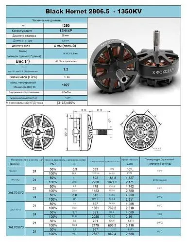 Мотор Foxeer Black Hornet 2806.5-1350KV