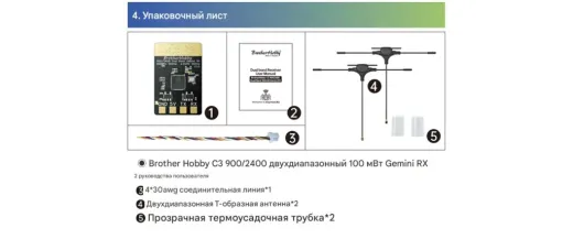 Приёмник C3 900/2400 Dual Band 100mW Gemini RX