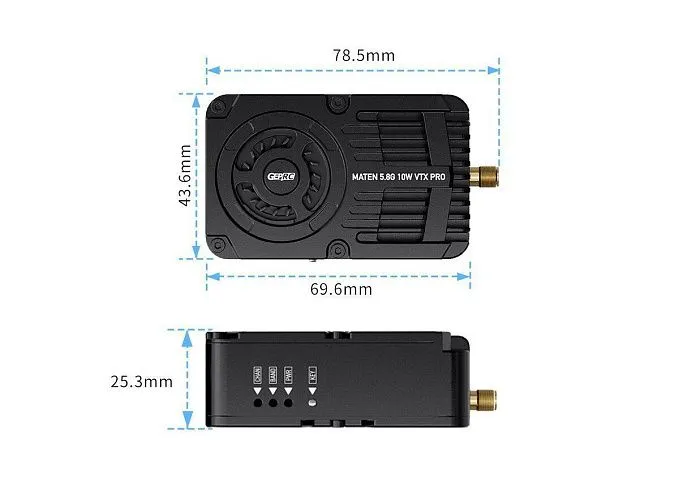Видеопередатчик GEPRC MATEN 5.8G 10W VTX PRO