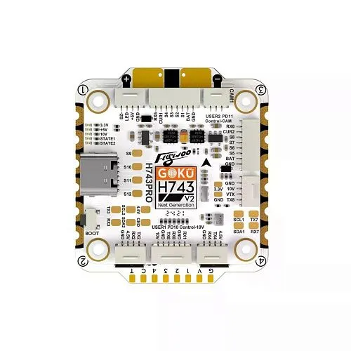 Полетный контроллер и ESC стек GOKU H743 PRO 55A Stack (BL32)