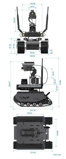 Гусеничный робот UGV Beast ROS 2 Kit с ИИ-модулем Jetson Orin Nano 4GB