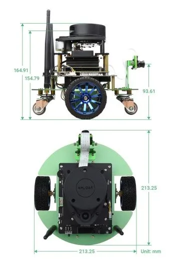 Профессиональный ROS-робот JetBot ROS AI Kit B с контроллером Waveshare Jetson Nano