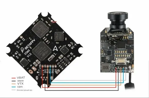Полетный контроллер BETAFPV F4 DSMX Brushed с приемником и OSD