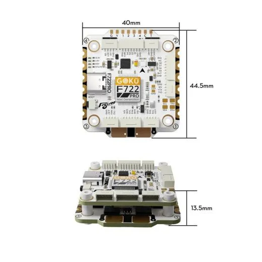 Полетный контроллер и ESC стек GOKU F722 PRO V2 55A 30x30 Stack (Official BL32)