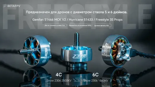 Бесколлекторный мотор BETAFPV Snow 2306 (2500KV)