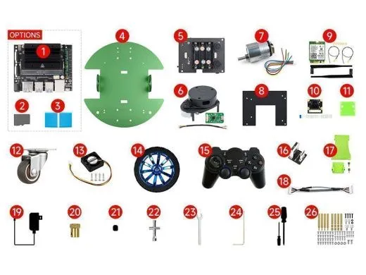Профессиональный ROS-робот JetBot ROS AI Kit B с контроллером Waveshare Jetson Nano