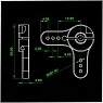 KMKSA008 (C30) — короткий алюминиевый рычаг сервопривода для /FUTABA