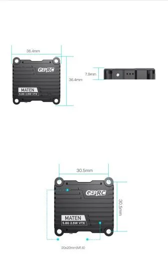Видеопередатчик GEPRC MATEN 5.8G 2.5W VTX