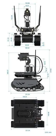 Гусеничный робот UGV Beast PT AI Kit с ИИ-модулем Jetson Orin Nano 4GB